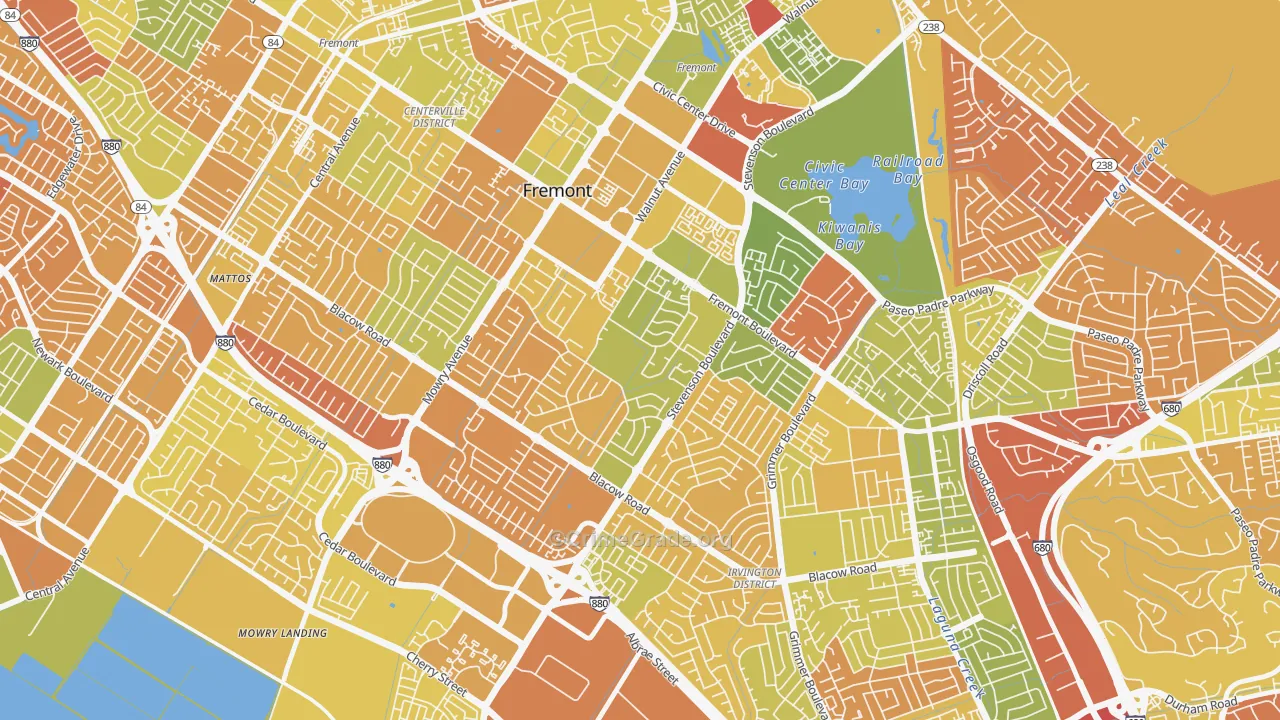 Sundale, Fremont, CA Map of Arson Rates