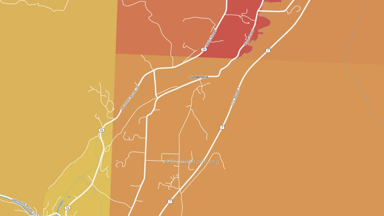 Sunderland, VT Map of Arson Rates