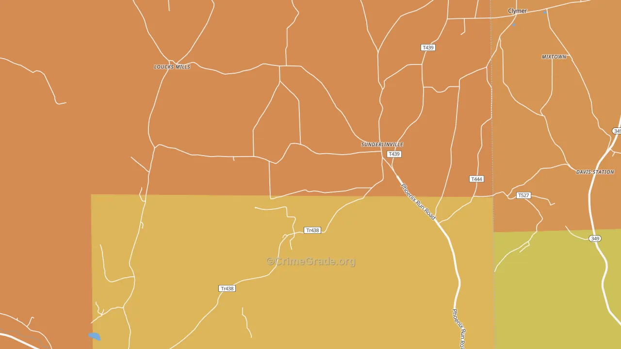Sunderlinville, PA Map of Arson Rates