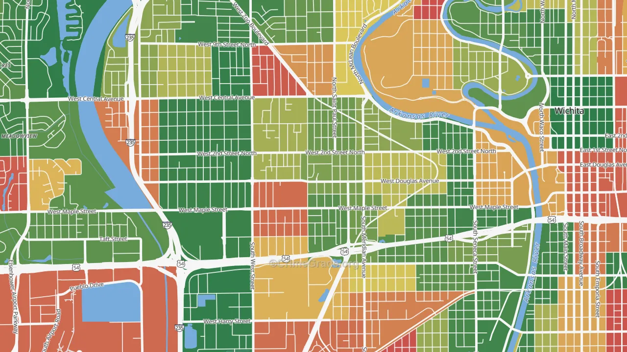 Sunflower, Wichita, KS Map of Arson Rates