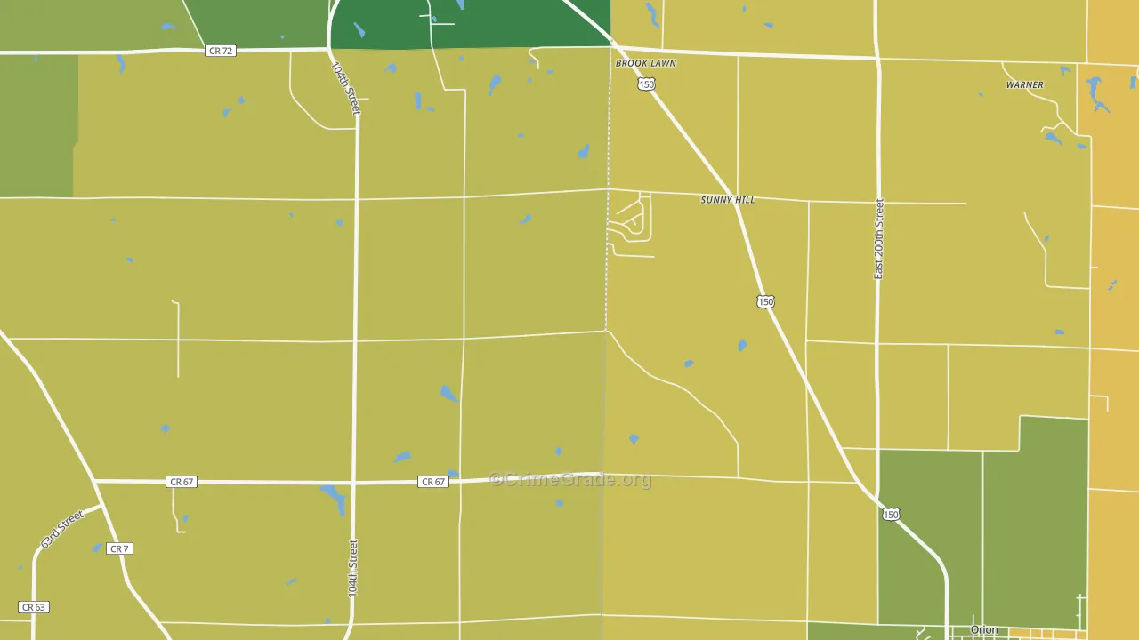Sunny Hill Estates, IL Map of Arson Rates