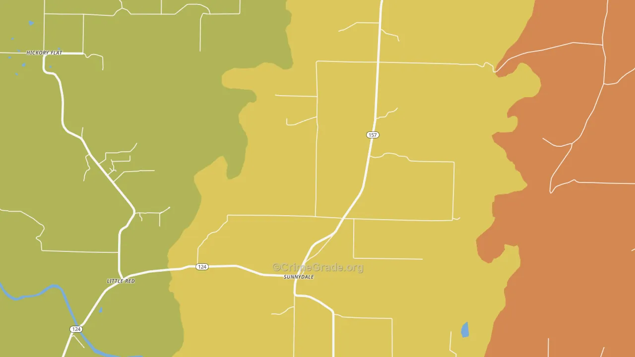 Sunnydale, AR Map of Arson Rates