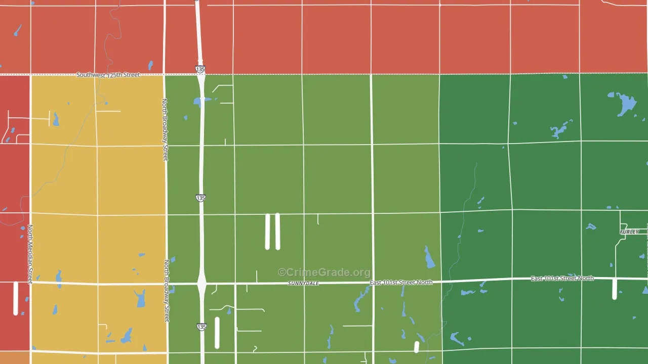 Sunnydale, KS Map of Arson Rates