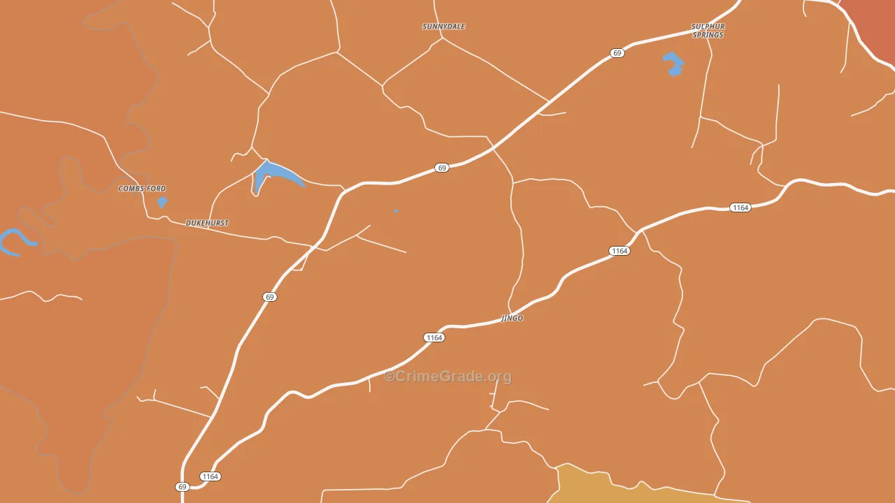 Sunnydale, KY Map of Arson Rates