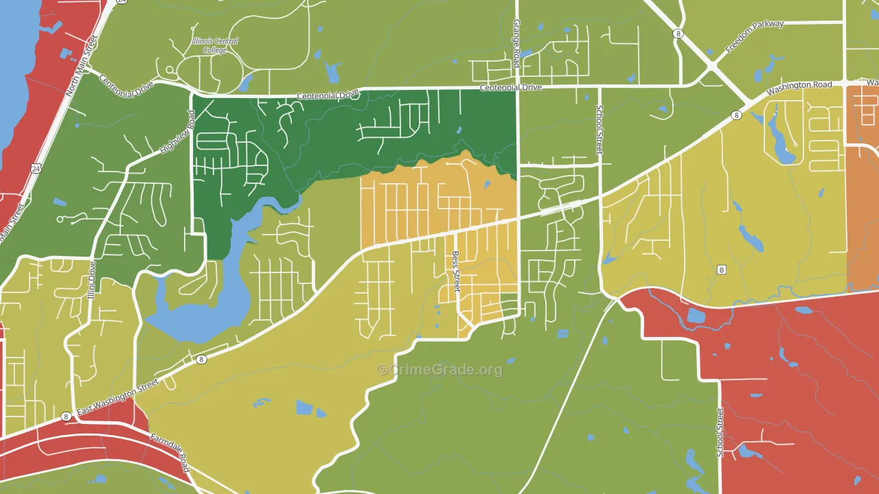 Sunnyland, Washington, IL Map of Arson Rates