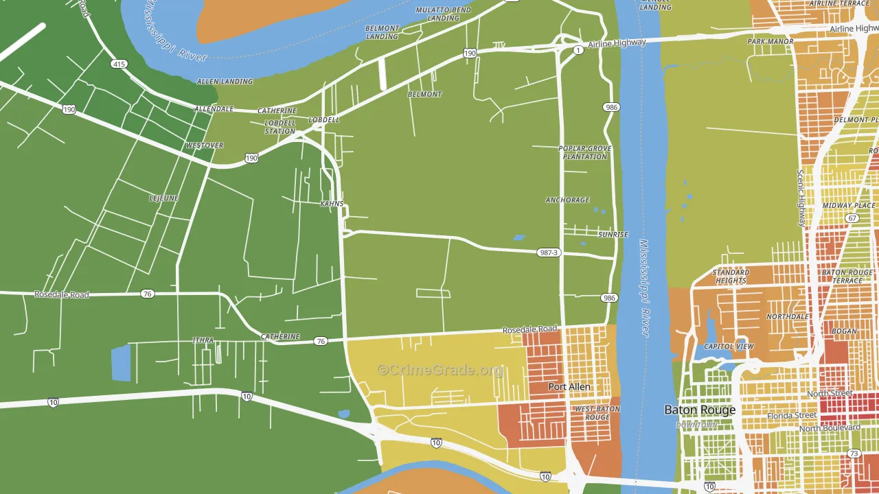 Sunrise, LA Map of Arson Rates