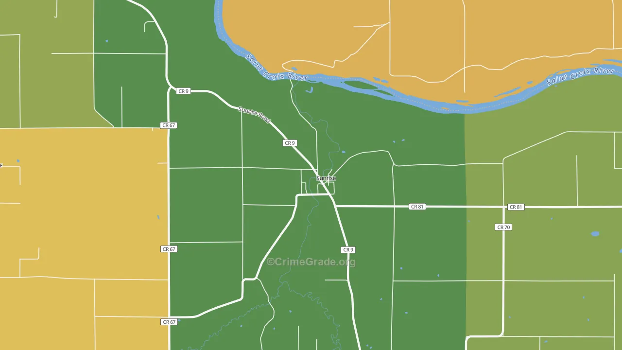 Sunrise, MN Map of Arson Rates