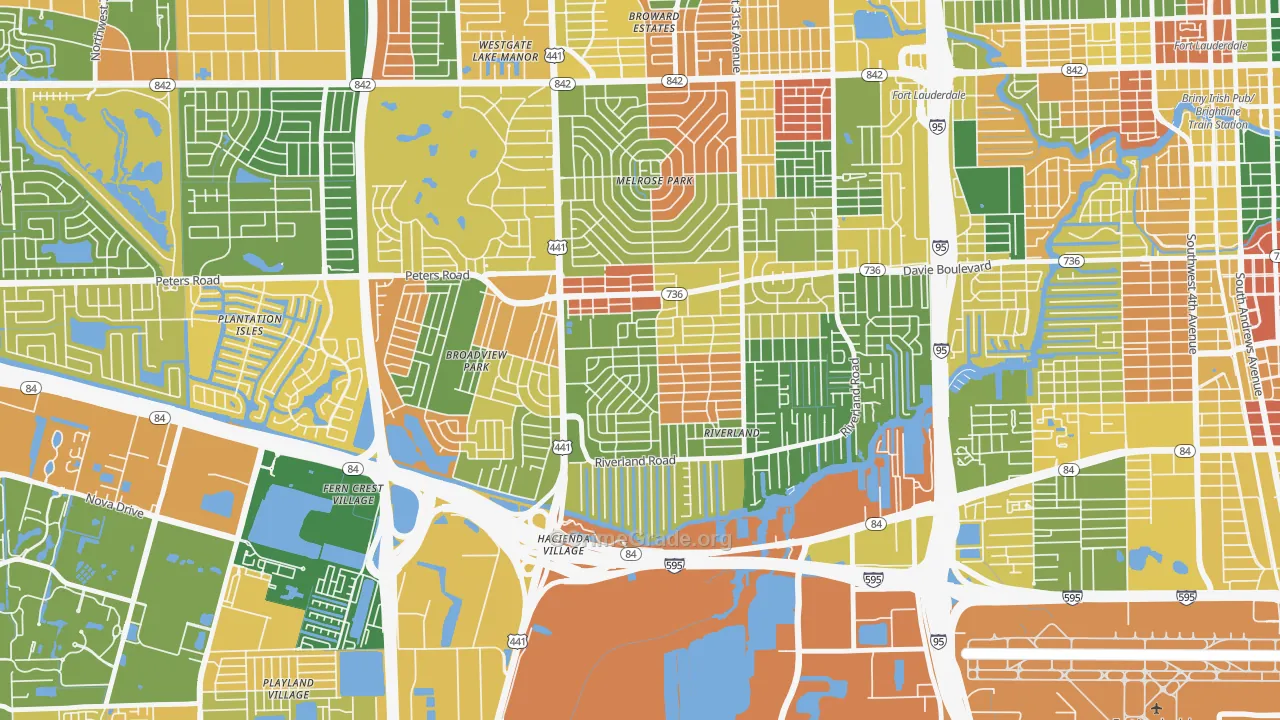 Sunset, Fort Lauderdale, FL Map of Arson Rates