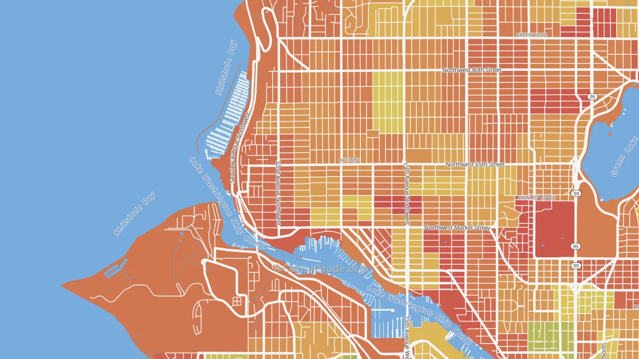 Sunset Hill, Seattle, WA Map of Arson Rates