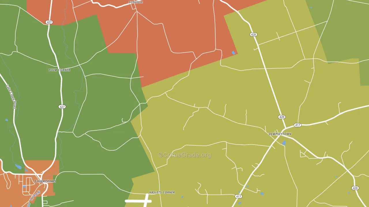 Sunville, PA Map of Arson Rates
