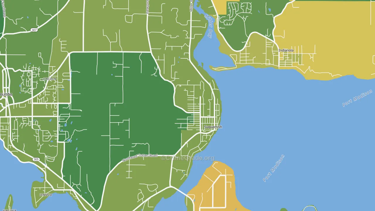 Suquamish, WA Map of Arson Rates