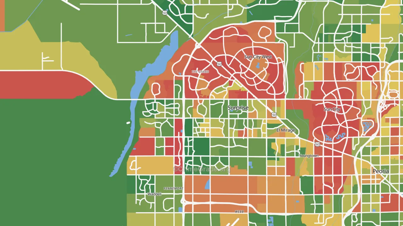 Surprise, AZ Map of Arson Rates