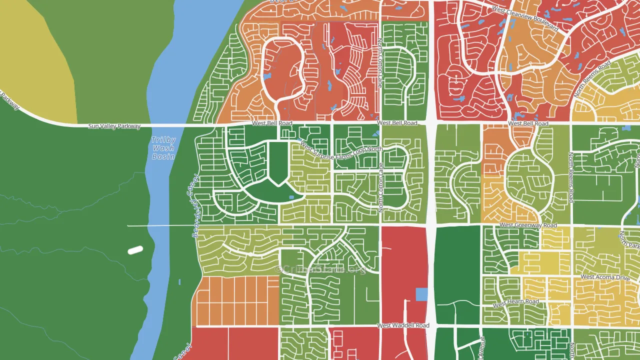 Surprise Farms, Surprise, AZ Map of Arson Rates