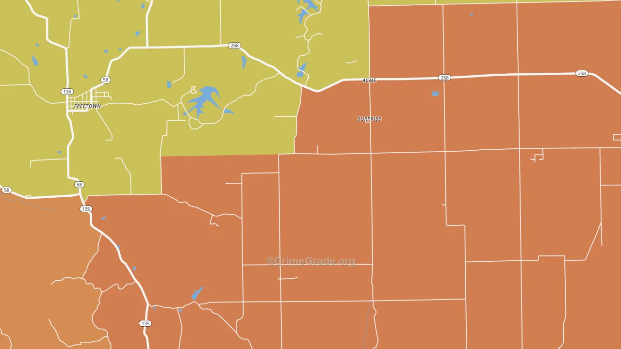 Surprise, IN Map of Arson Rates