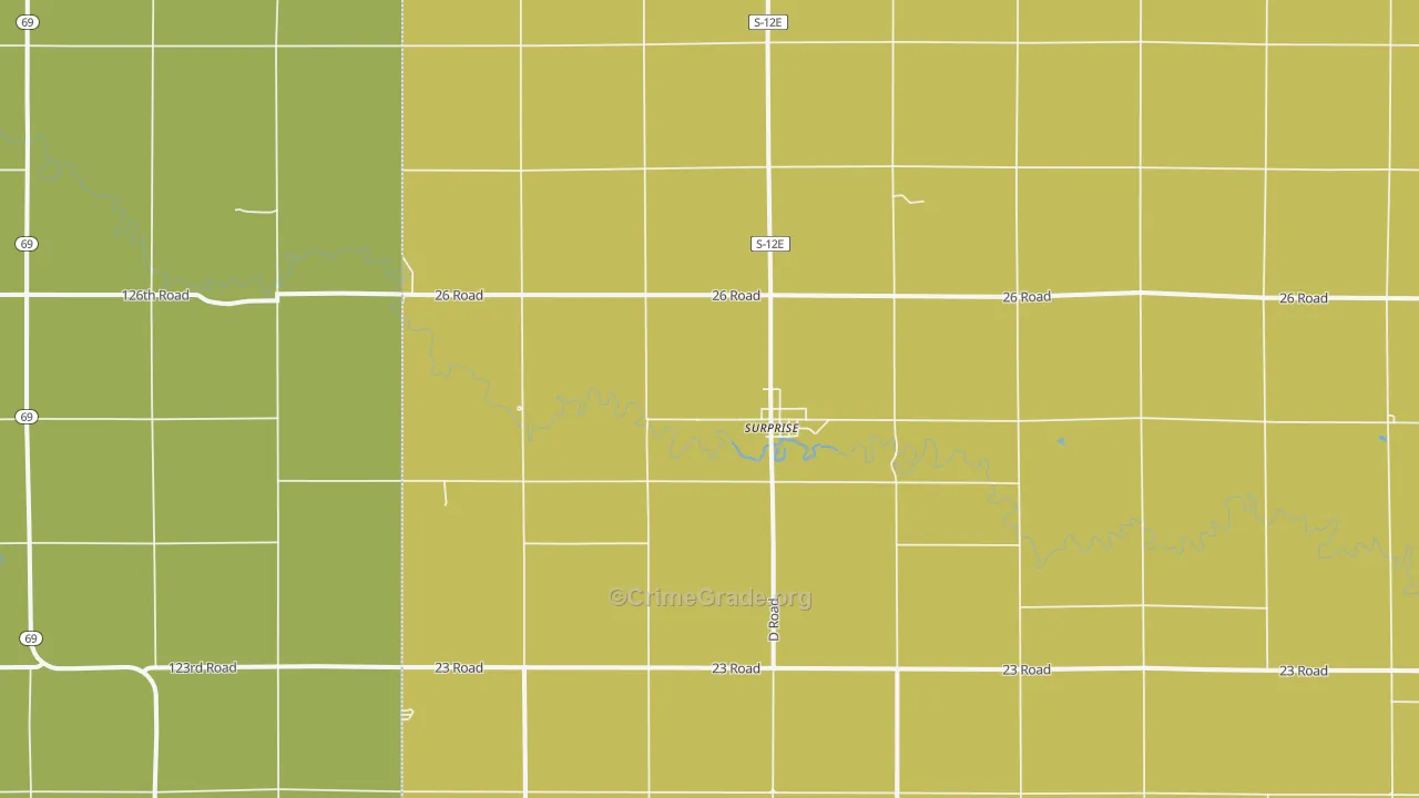 Surprise, NE Map of Arson Rates