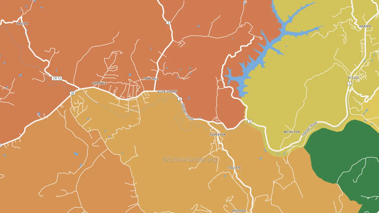 Surveyor, WV Map of Arson Rates