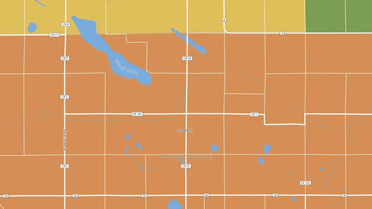 Sveadahl, MN Map of Arson Rates