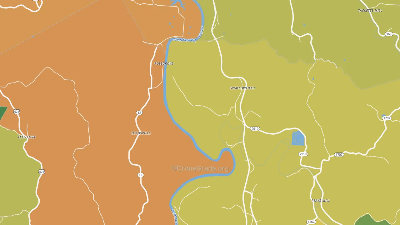 Swallowfield, KY Map of Arson Rates