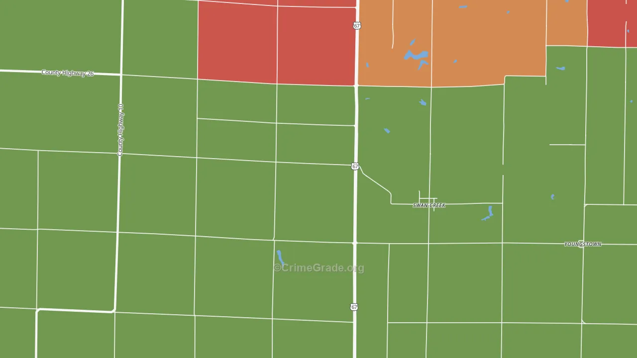 Swan Creek, IL Map of Arson Rates