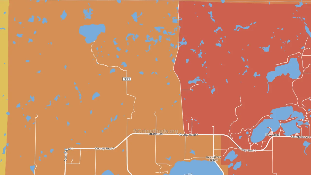 Swanburg, MN Map of Arson Rates