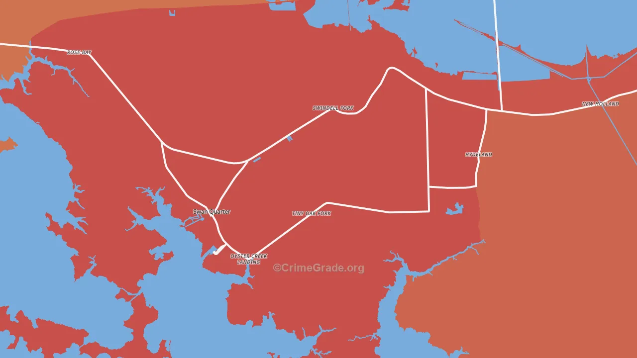 Swanquarter, NC Map of Arson Rates
