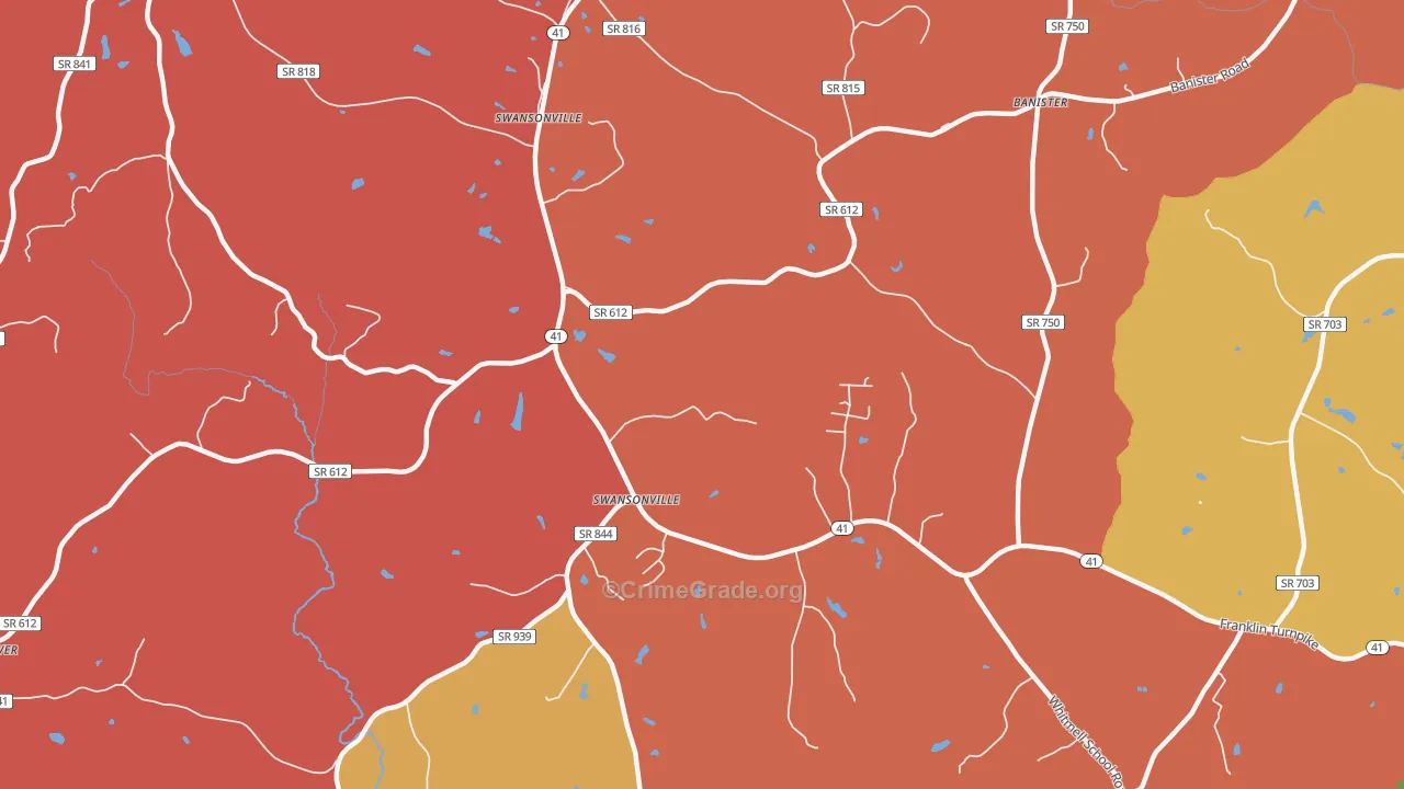 Swansonville, VA Map of Arson Rates