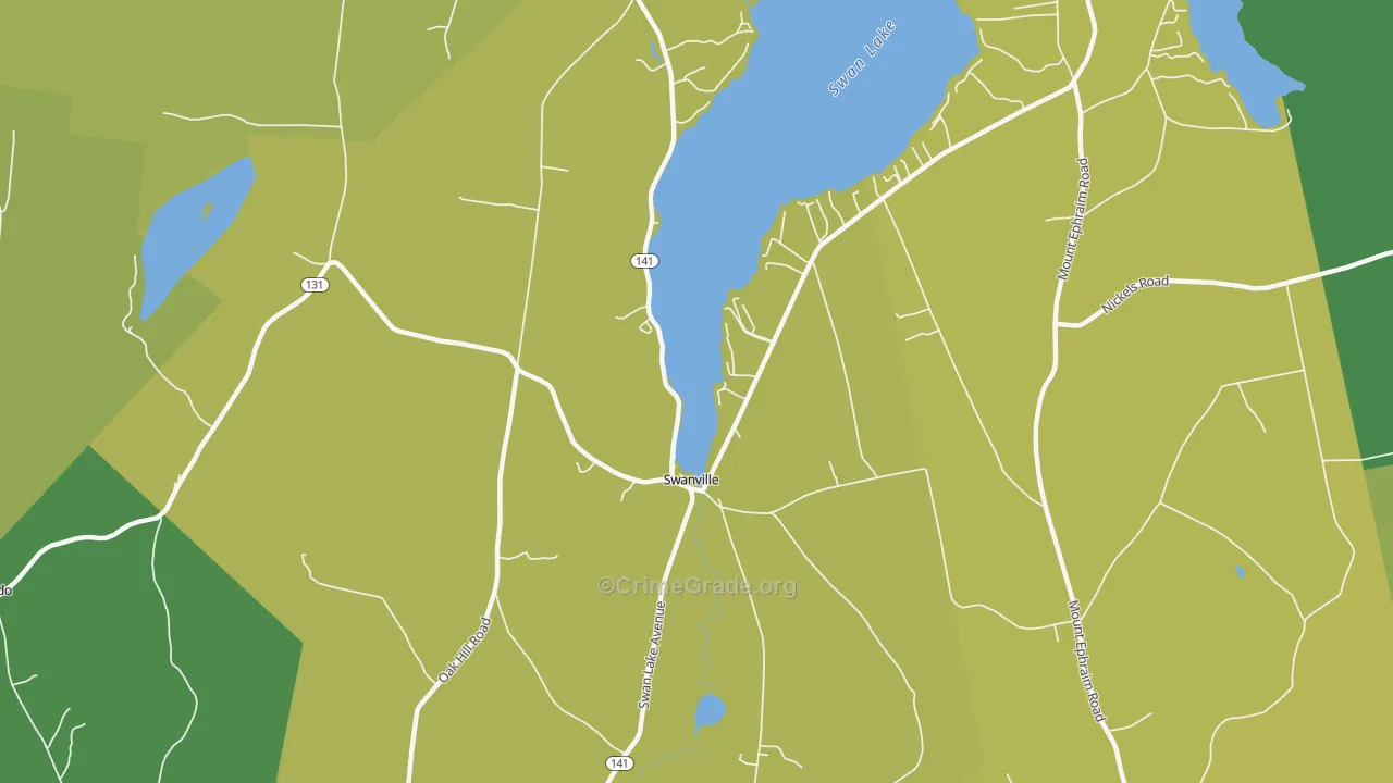 Swanville, ME Map of Arson Rates