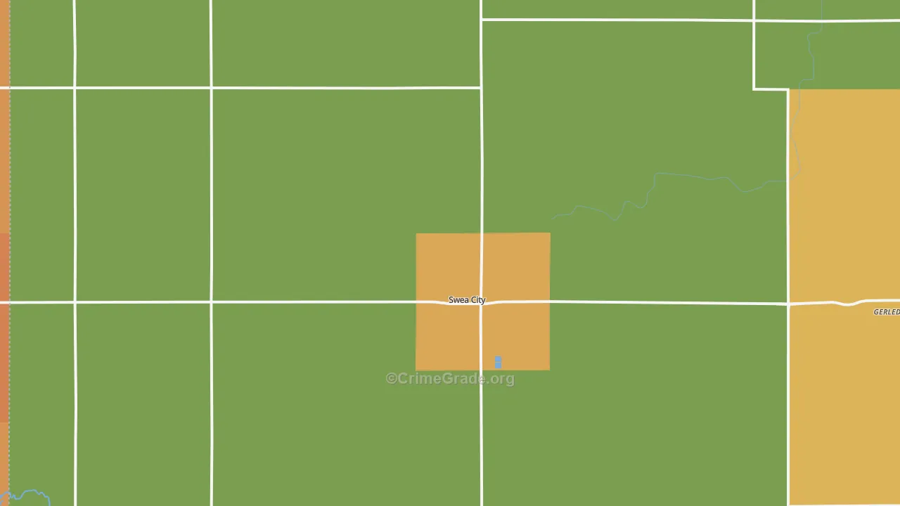 Swea City, IA Map of Arson Rates