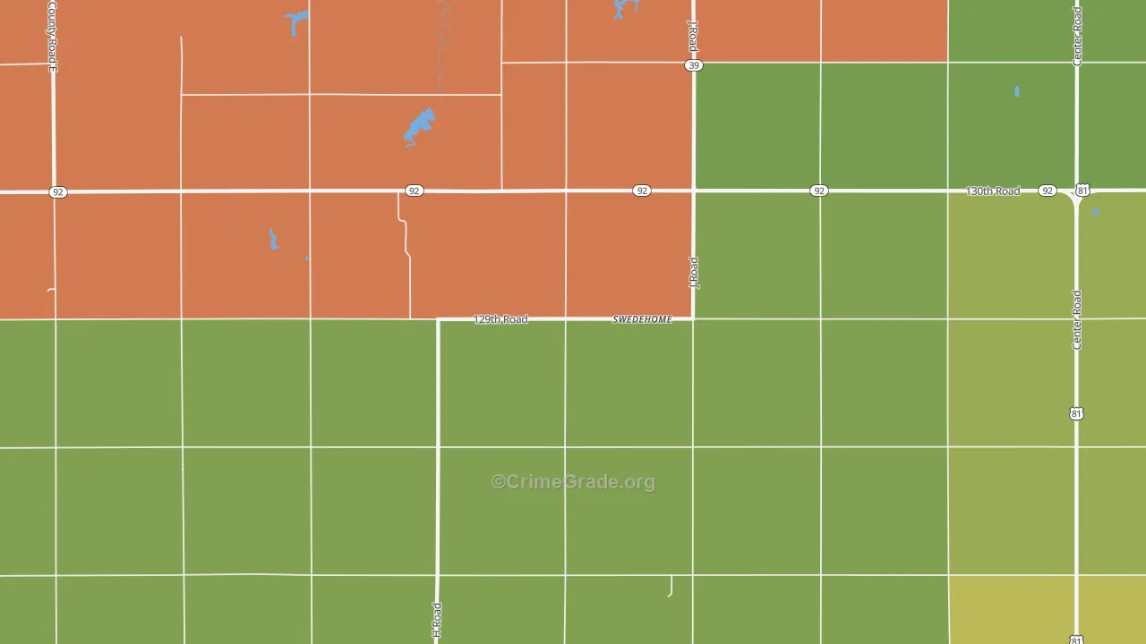 Swedehome, NE Map of Arson Rates