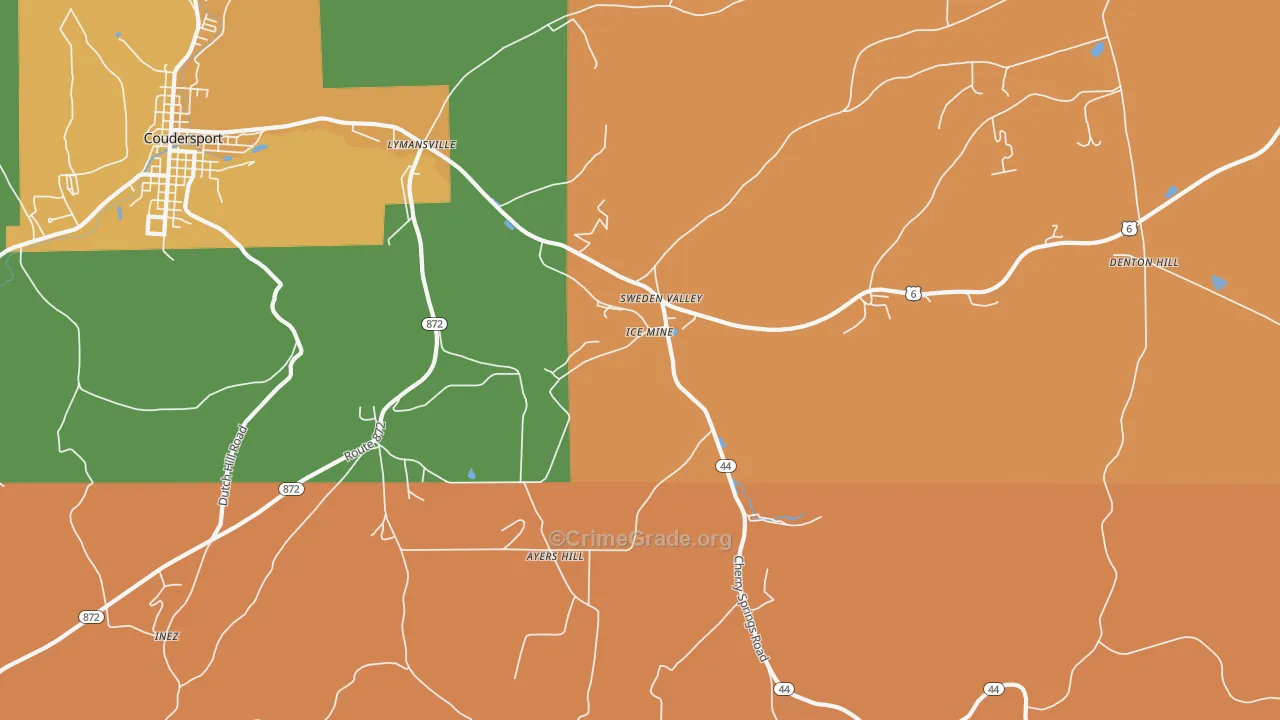 Sweden Valley, PA Map of Arson Rates