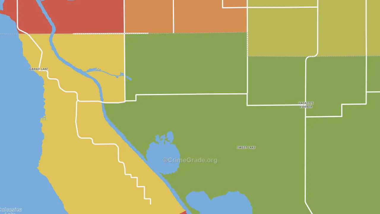 Sweet Lake, LA Map of Arson Rates