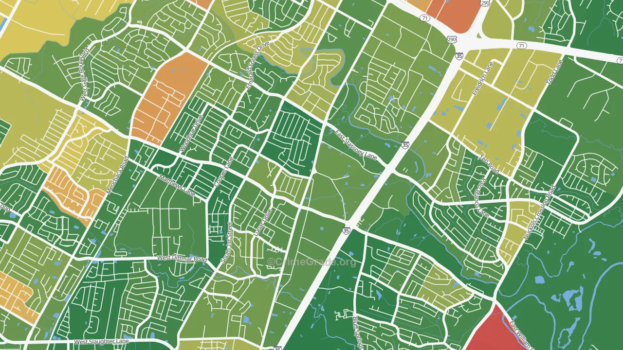 Sweetbriar, Austin, TX Map of Arson Rates