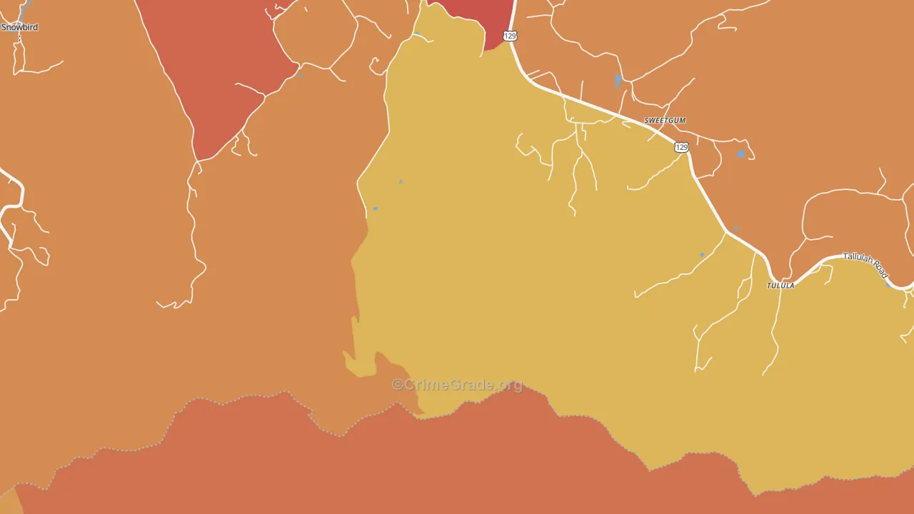 Sweetgum, NC Map of Arson Rates