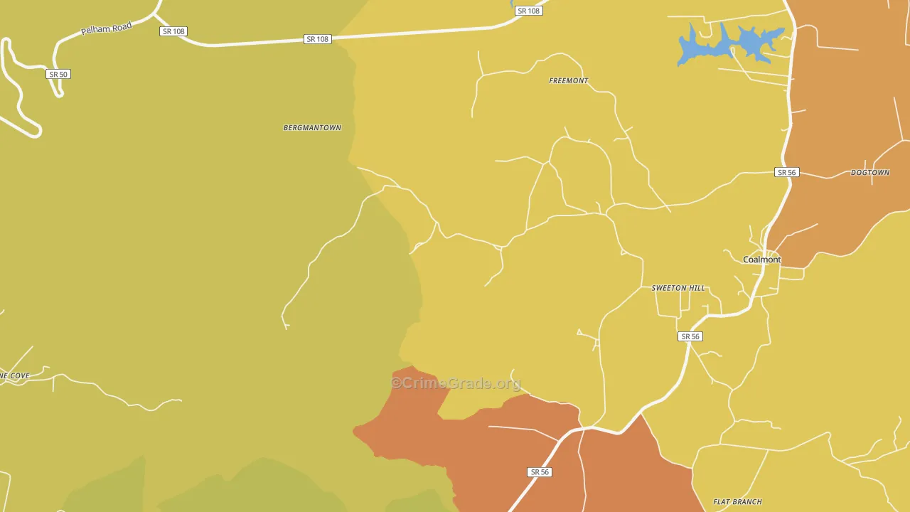 Sweeton Hill, TN Map of Arson Rates