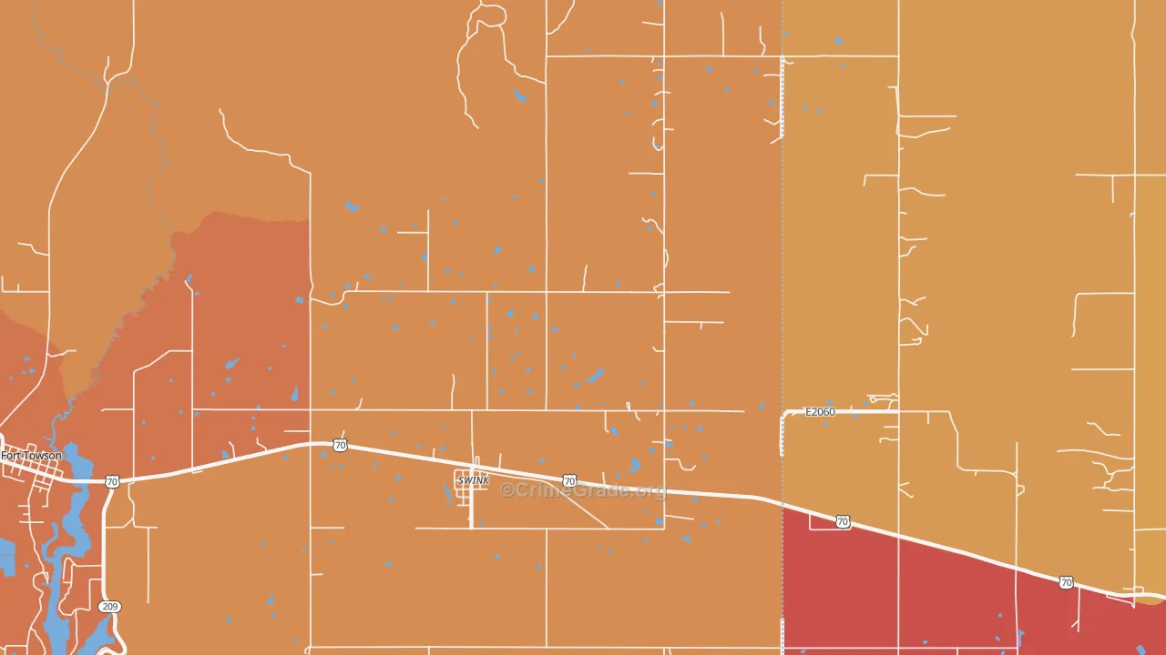 Swink, OK Map of Arson Rates