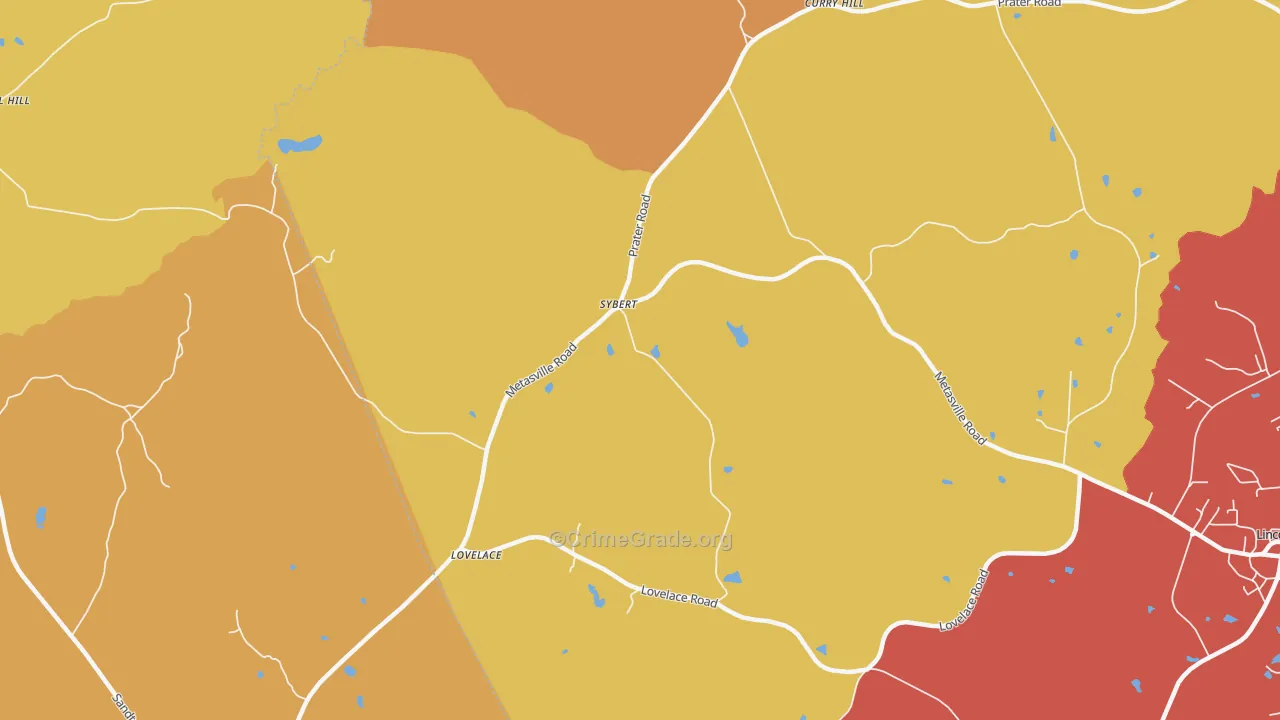 Sybert, GA Map of Arson Rates
