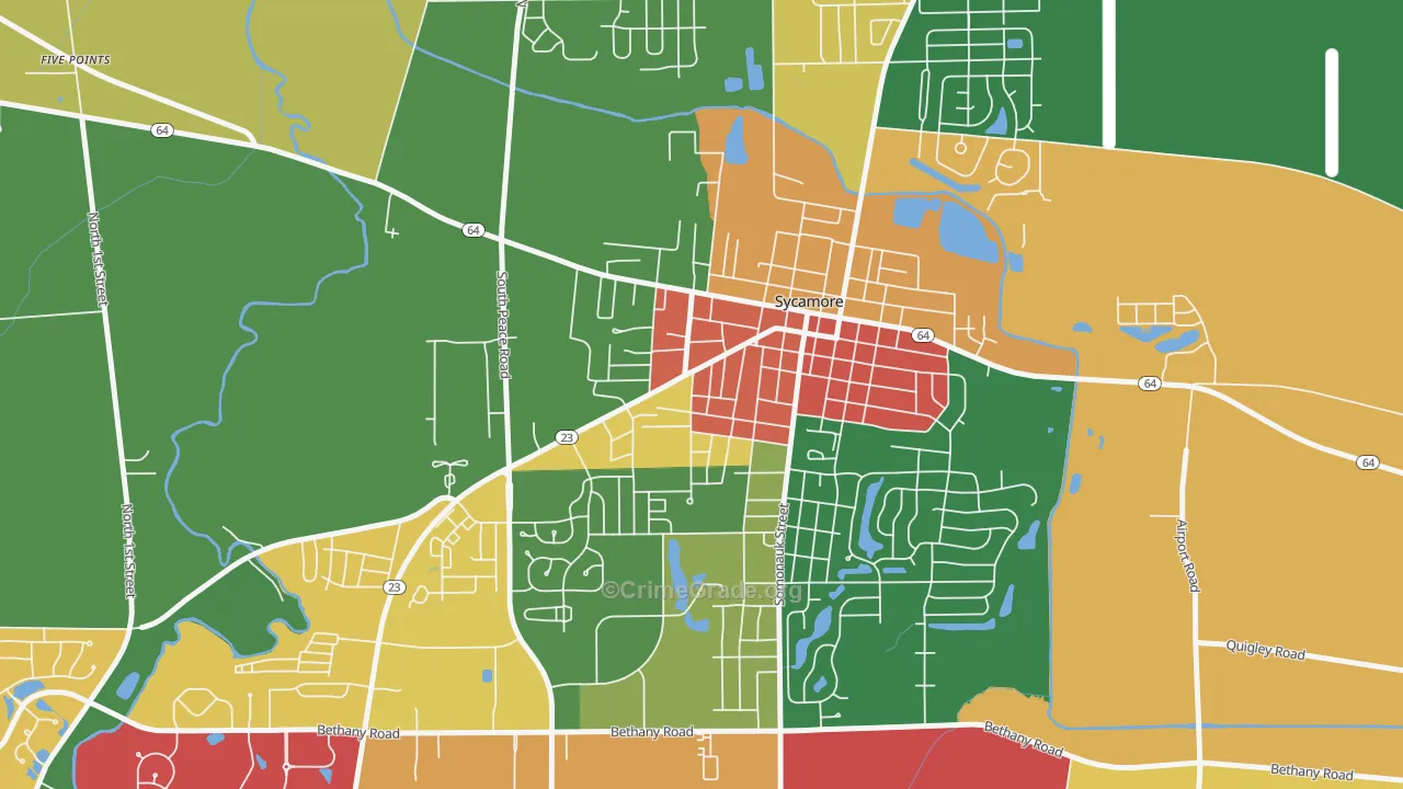 Sycamore Manor, Sycamore, IL Map of Arson Rates