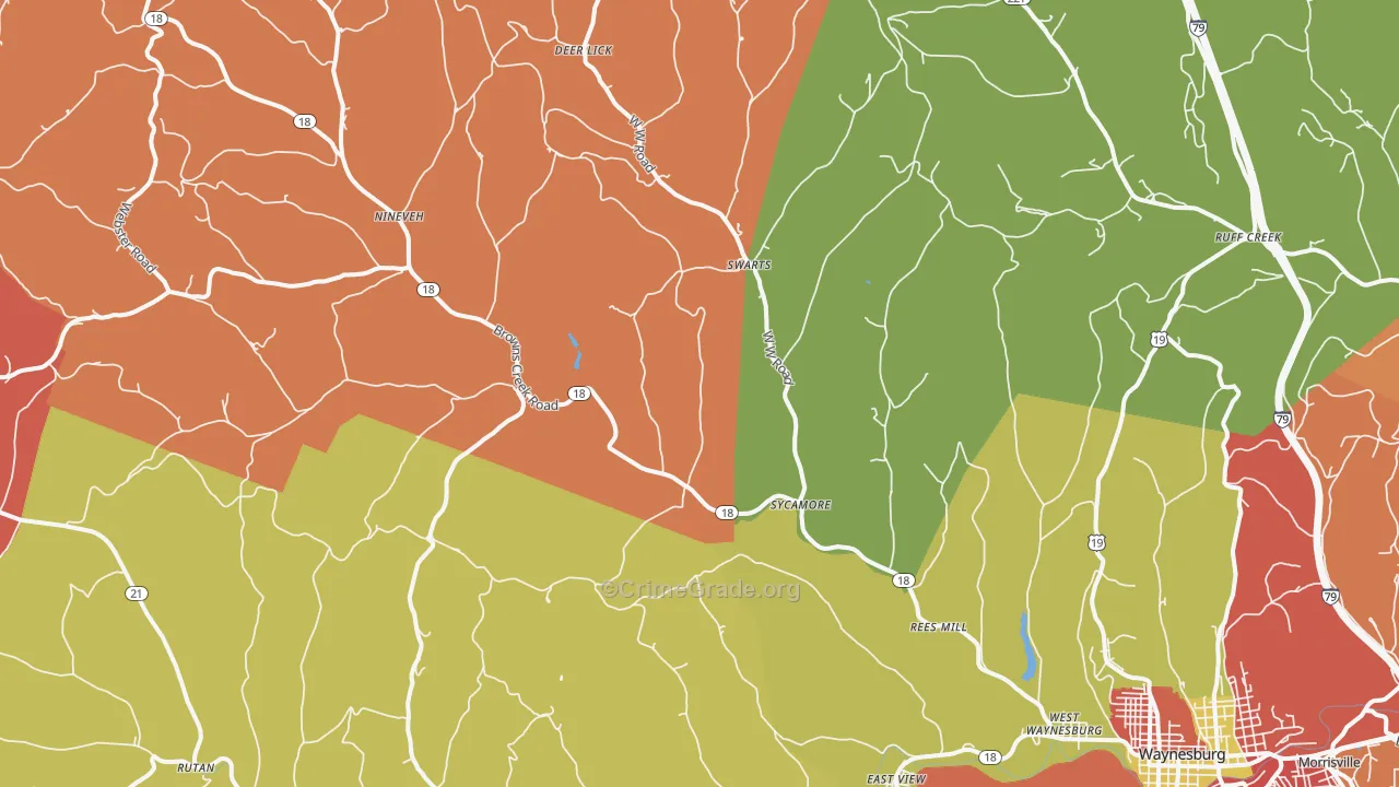 Sycamore, PA Map of Arson Rates