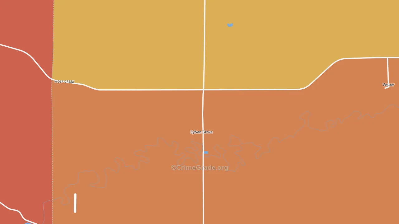 Sylvan Grove, KS Map of Arson Rates