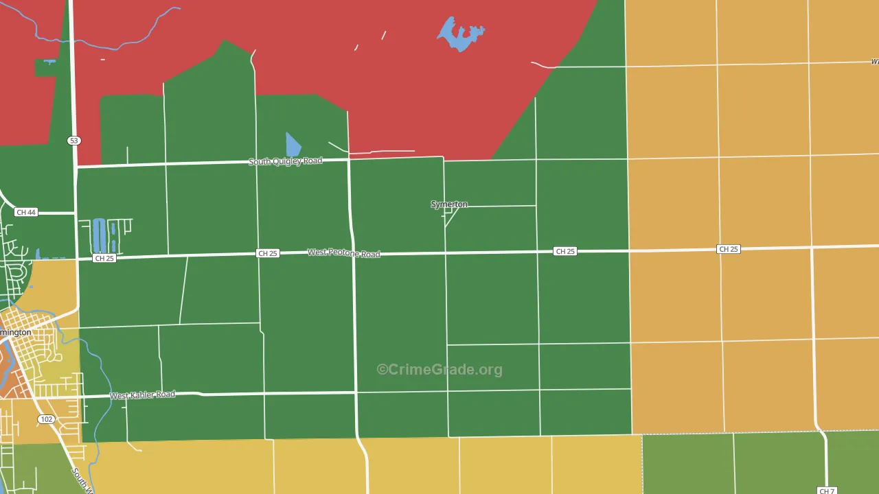Symerton, IL Map of Arson Rates