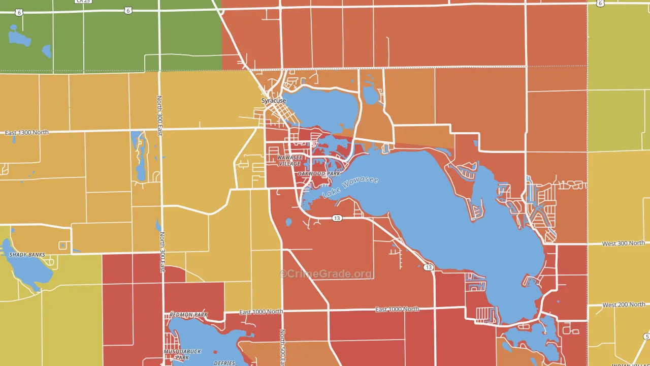 Syracuse, IN Map of Arson Rates
