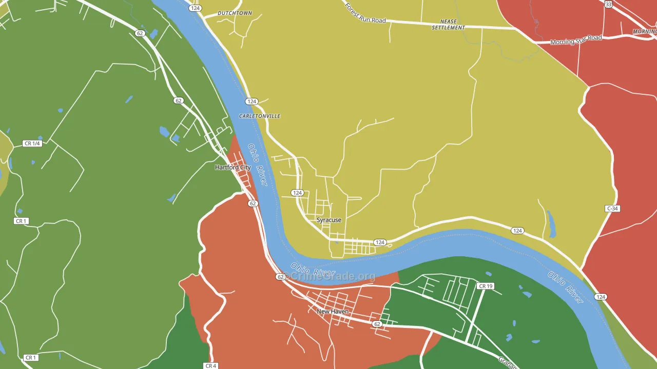 Syracuse, OH Map of Arson Rates