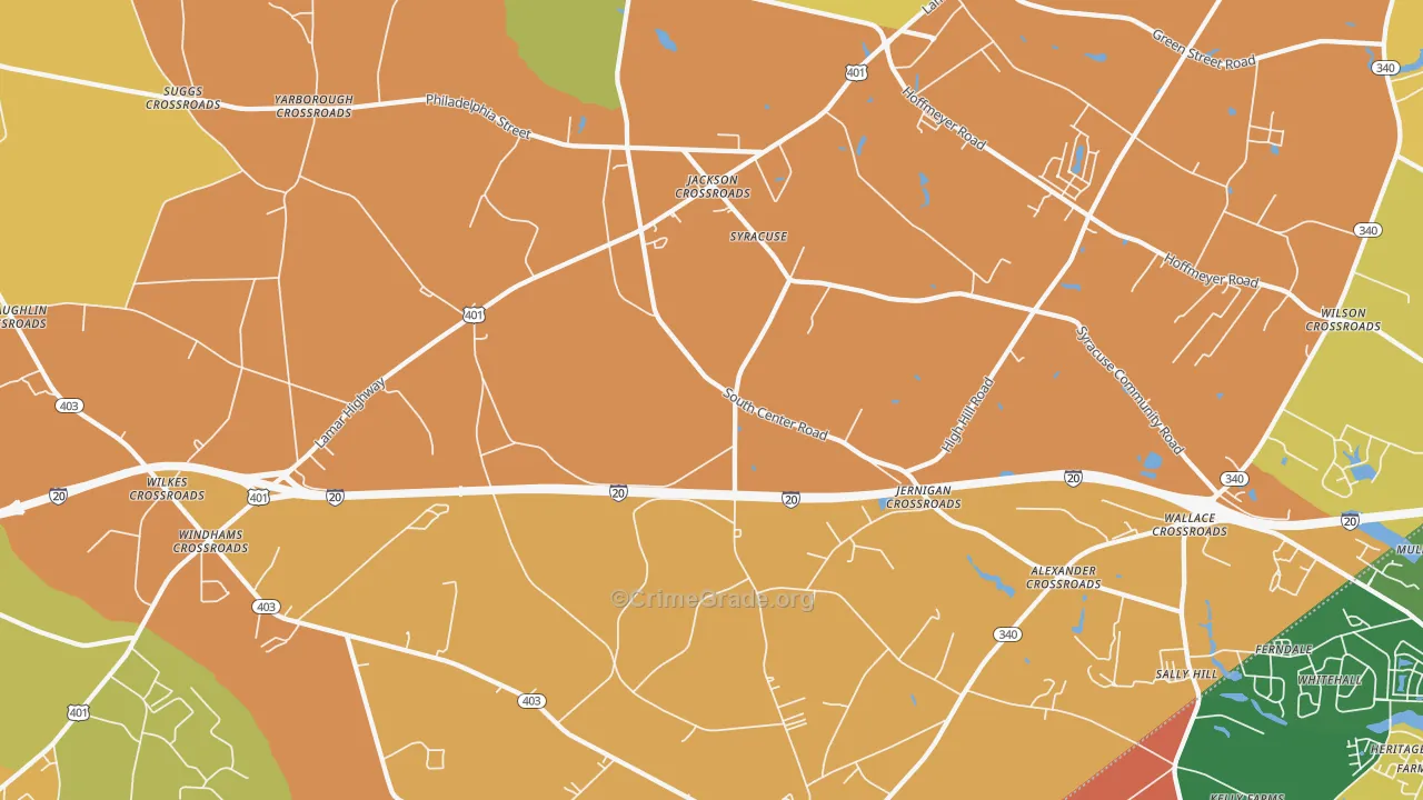 Syracuse, SC Map of Arson Rates