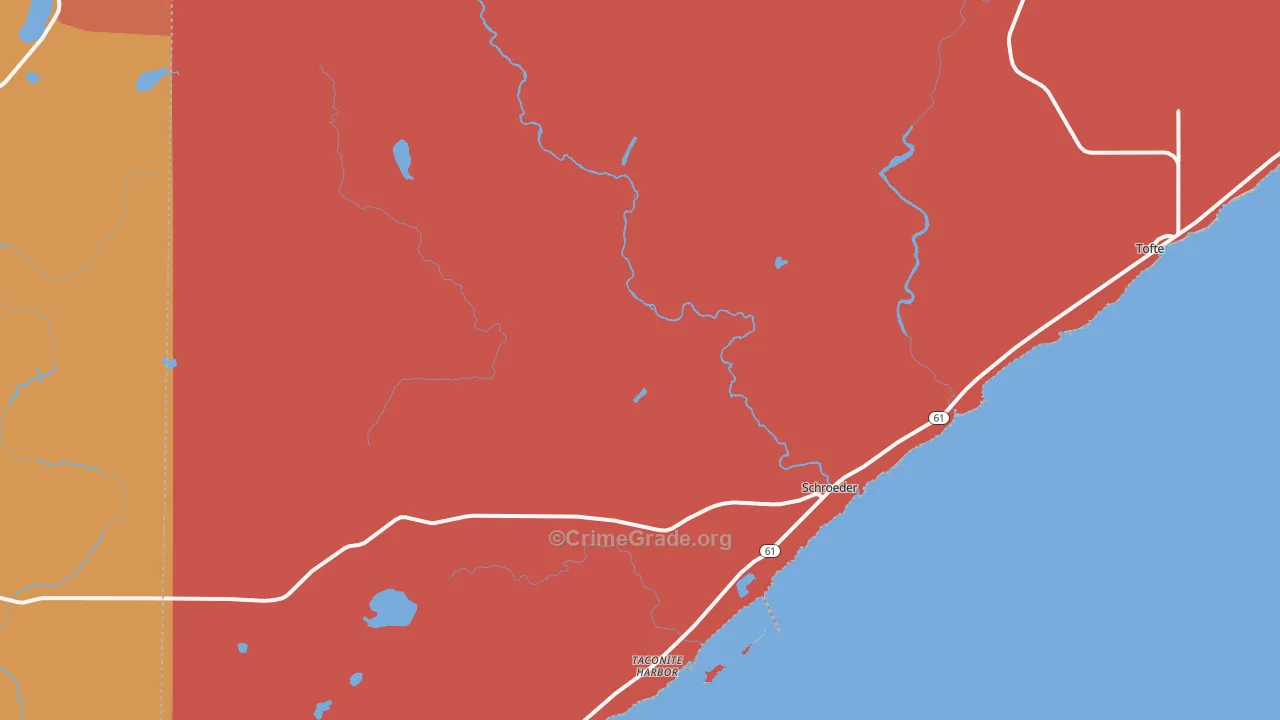 Taconite Harbor, MN Map of Arson Rates