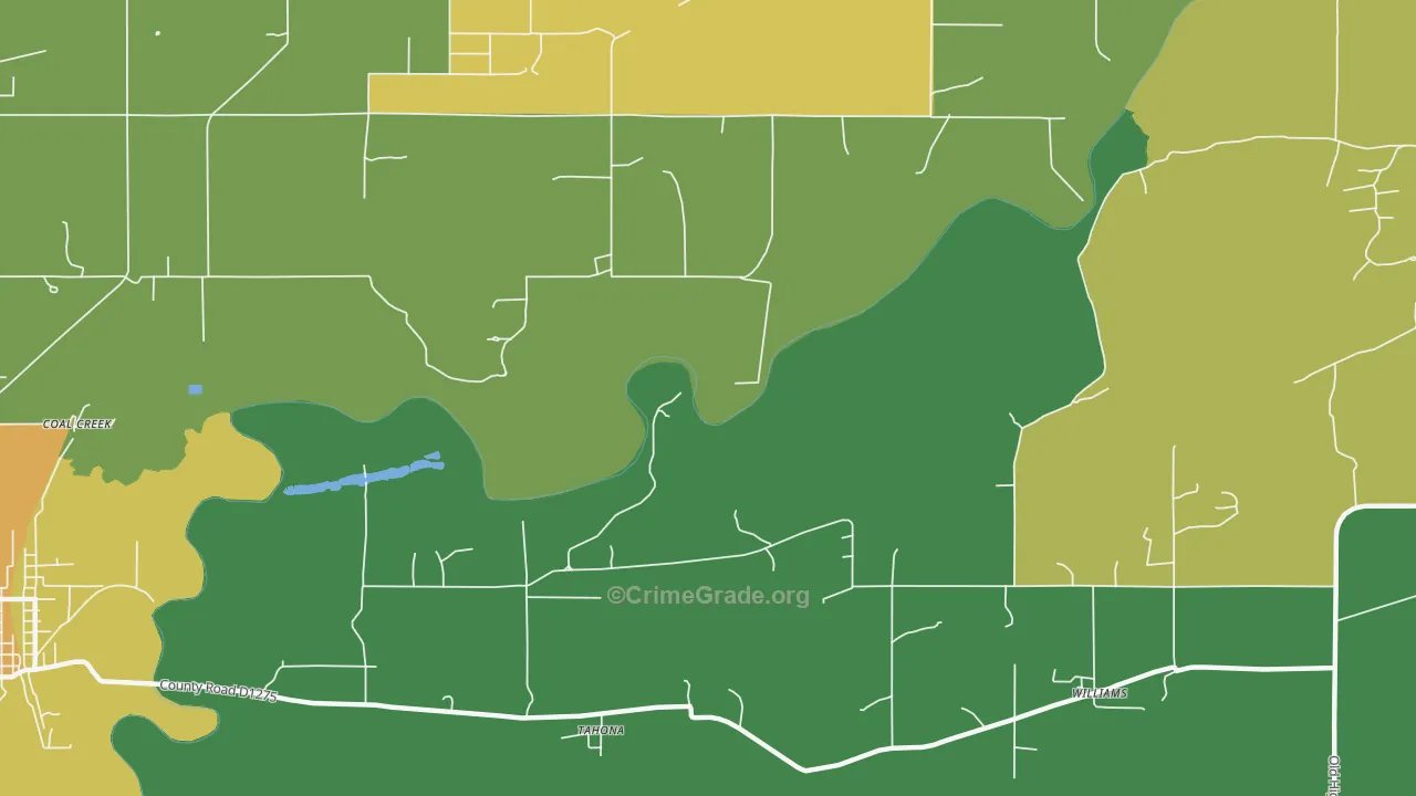 Tahona, OK Map of Arson Rates