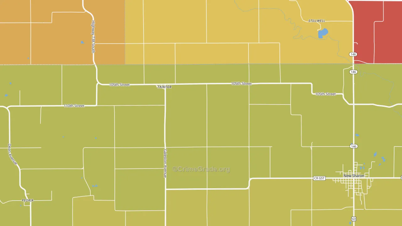 Taintor, IA Map of Arson Rates