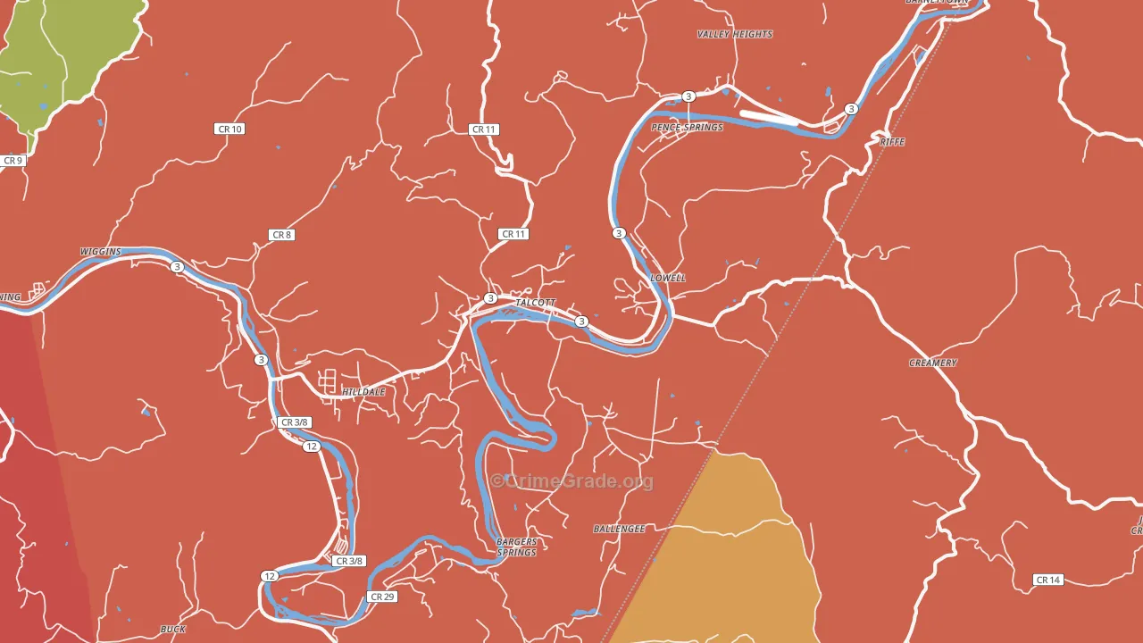 Talcott, WV Map of Arson Rates