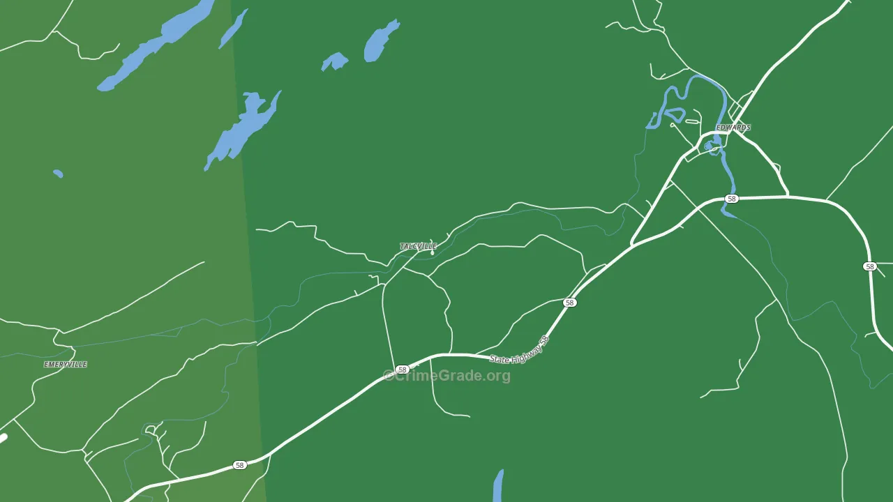 Talcville, NY Map of Arson Rates