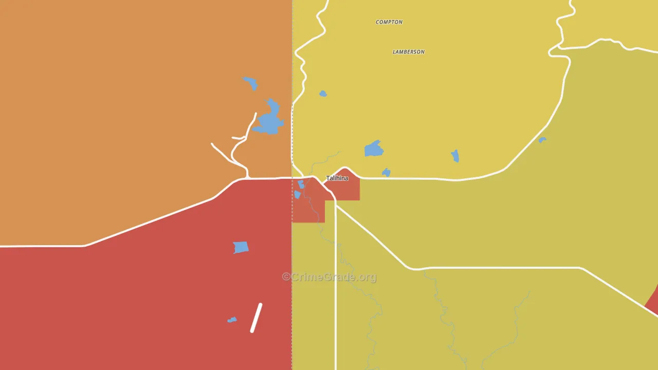 Talihina, OK Map of Arson Rates