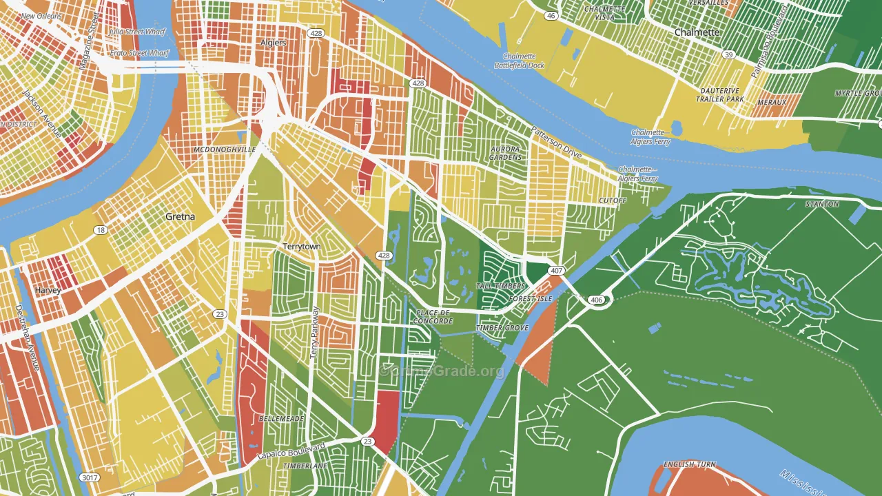 Tall Timbers, New Orleans, LA Map of Arson Rates